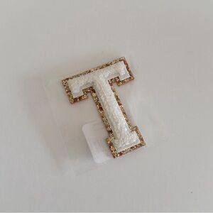 Stoney Clover Lane Varsity Letter Patch in Blanc “T”